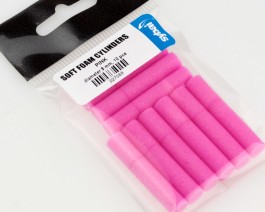 Soft Foam Cylinders, Pink, 8 mm